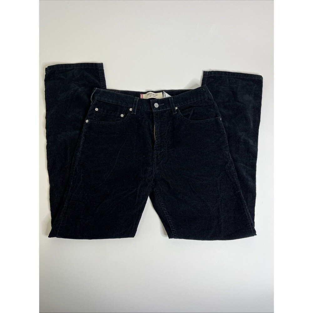 Levi’s 505 Regular Fit Black Corduroy Jeans Men’s 32x32 Cotton Blend - Picture 2 of 9